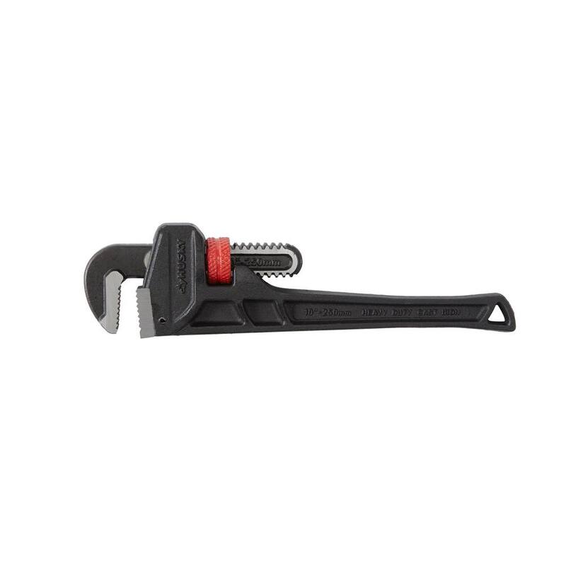 Husky 10 in. Heavy Duty Cast Iron Pipe Wrench with 1 in. Jaw Capacity - WG-40-10