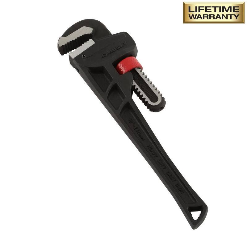 Husky 10 in. Heavy Duty Cast Iron Pipe Wrench with 1 in. Jaw Capacity - WG-40-10