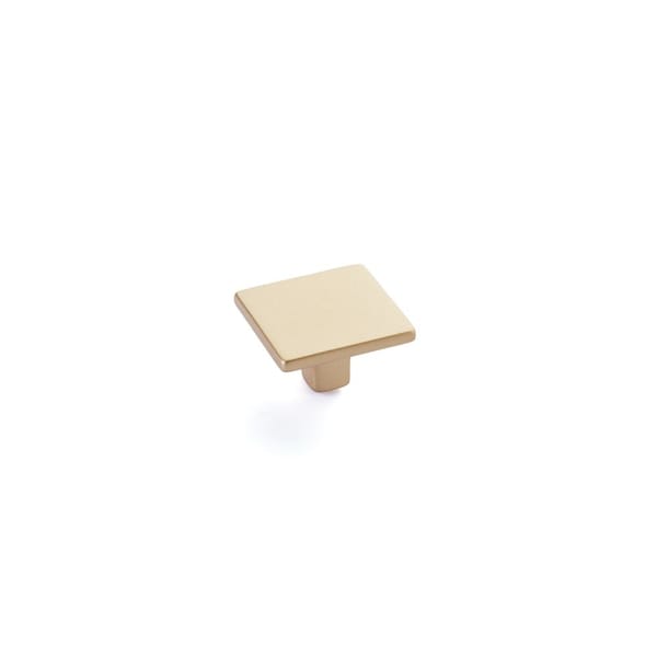 Schaub Armadio 1-3/8in Square Cabinet Knob Signature Satin Brass Finish - 360-SSB