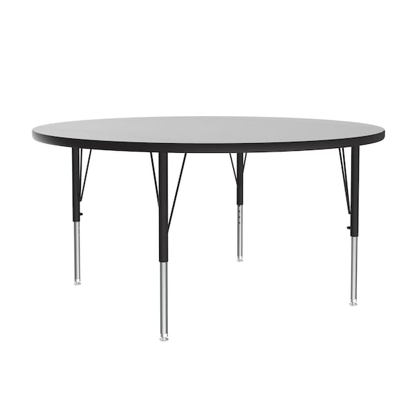 Correll Round Adjustable Height Activity Kids School Table, 48" Dia. W, 19" to 29" H, Melamine Laminate - AM48-RND-15
