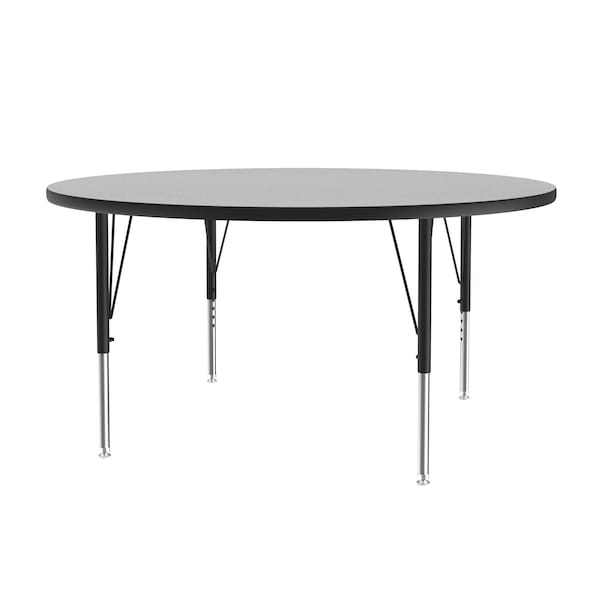 Correll Round Adjustable Height Activity Kids School Table, 48" Dia. W, 19" to 29" H, Melamine Laminate - AM48-RND-15