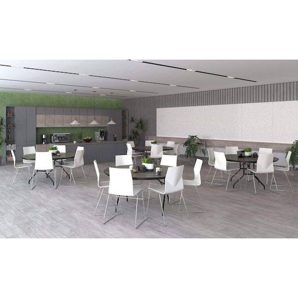 Correll Round Commerical Folding Utility Table, 60" dia. W, 29" H, High Pressure Laminate Top, Gray Granite - CF60PX-15