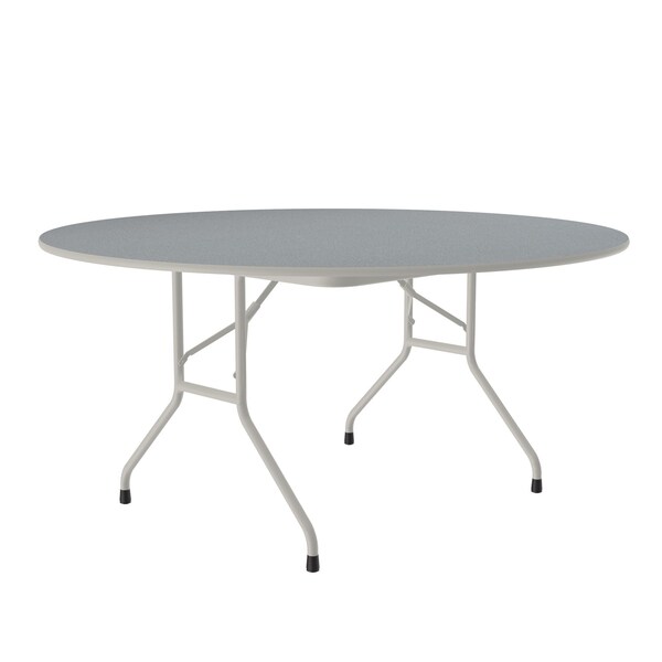 Correll Round Commerical Folding Utility Table, 60" dia. W, 29" H, High Pressure Laminate Top, Gray Granite - CF60PX-15
