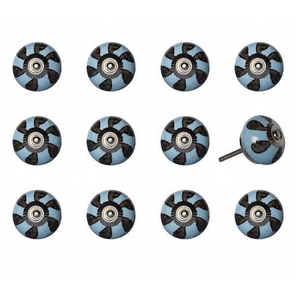 Pipers Pit Multi Color Ceramic & Metal Knob, 1.5 x 1.5 x 1.5 in., 12PK - PI1860937
