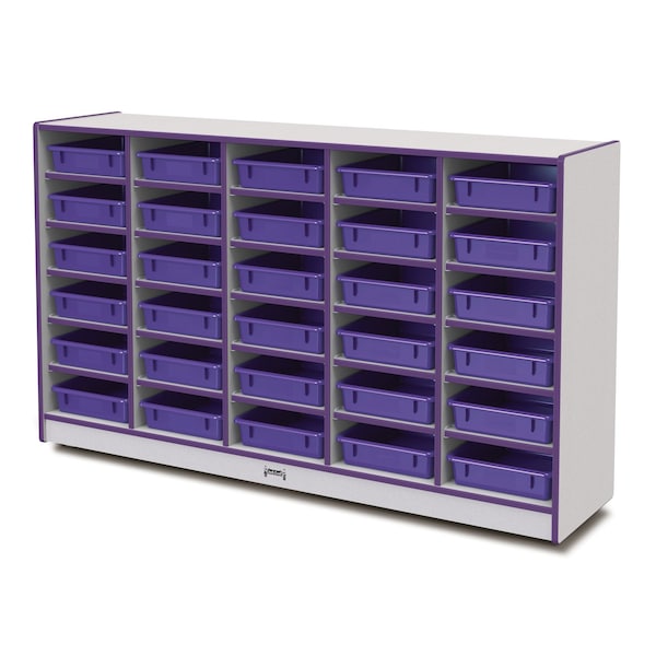 Jonti-Craft Rainbow Accents 30 Paper-Tray Mobile Storage, with Paper-Trays, Purple - 0931JCWW004