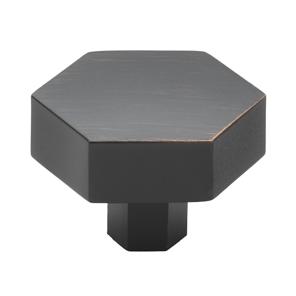 Gliderite Hardware 1-1/2 in. Hexagon Knob Oil Rubbed Bronze, 25PK - 5824-ORB-25