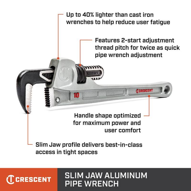 Crescent 10 in. Aluminum Slim Jaw Pipe Wrench - CAPW10S