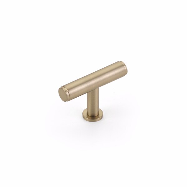 Schaub 2in Pub House T Cabinet Knob Signature Satin Brass Finish - 5101-SSB