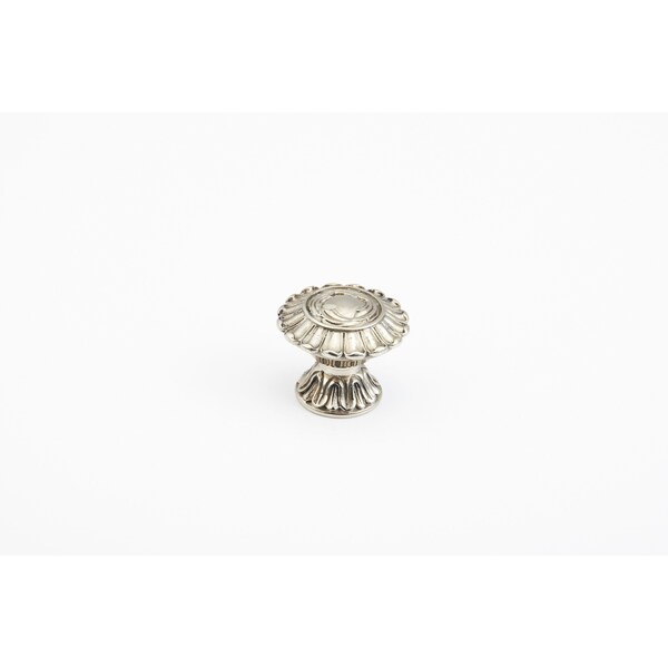 Schaub 1-1/2in French Court Cabinet Knob White Brass Finish - 937-WB