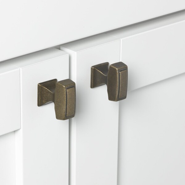 Gliderite Hardware 1-1/8 in. Rectangle Cabinet Knob - 87390-AB, 25PK - 87390-AB-25
