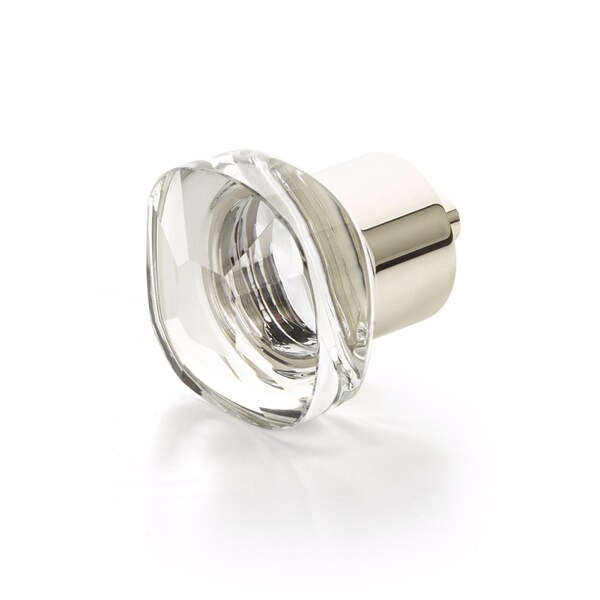 Schaub City Lights Soft Square Glass Knob Polished Nickel Finish - 61-PN