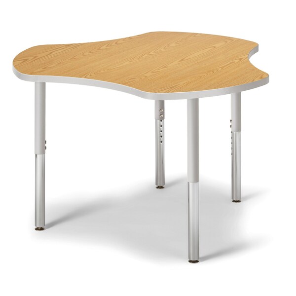 Jonti-Craft Berries Collaborative Hub Table, 44 in. x 47 in., Oak/Gray - 6311JCS211