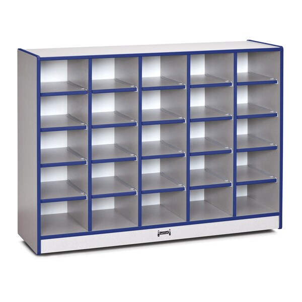 Jonti-Craft Rainbow Accents 25 Cubbie-Tray Mobile Storage, without Trays, Blue - 0425JCWW003