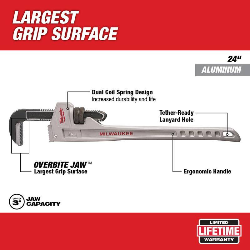 Milwaukee 24 in. Aluminum Pipe Wrench - 48-22-7224