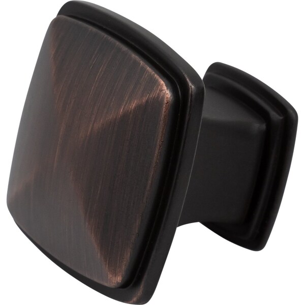 Designperfect 1-3/16 Overall Length Square Cabinet Knob, Brushed Oil Rubbed Bronze - DPA-S77KORB