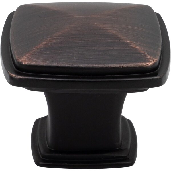 Designperfect 1-3/16 Overall Length Square Cabinet Knob, Brushed Oil Rubbed Bronze - DPA-S77KORB