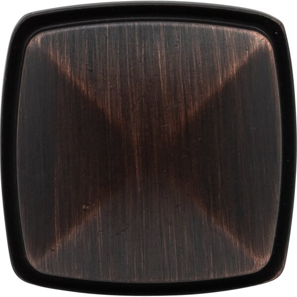 Designperfect 1-3/16 Overall Length Square Cabinet Knob, Brushed Oil Rubbed Bronze - DPA-S77KORB