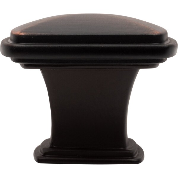 Designperfect 1-3/16 Overall Length Square Cabinet Knob, Brushed Oil Rubbed Bronze - DPA-S77KORB
