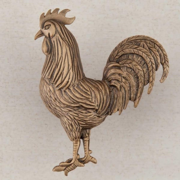Acorn Mfg Artisan Collection Rooster Knob, Museum Gold - DQ9GP