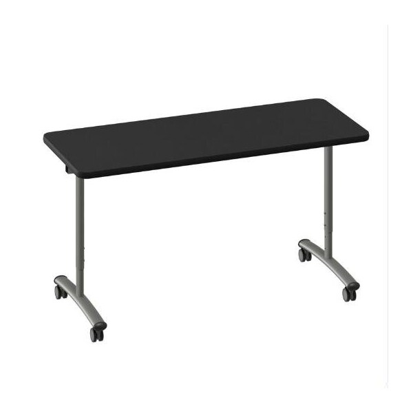 Correll Rectangle Premium Sit To Stand TFL Flip Top Table, 60 in W, 28 in to 38 in H, Particleboard Top - FTS2460TF-07-14-09