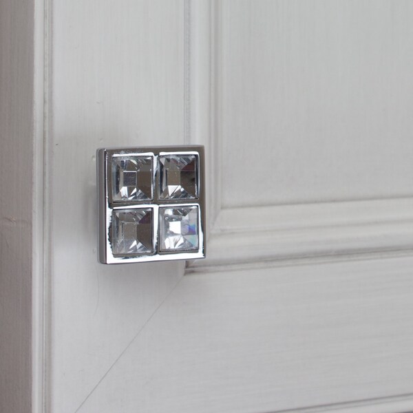 Gliderite Hardware 1 in. Square Crystal Cabinet Knob -, 5PK - 9051-CR-5