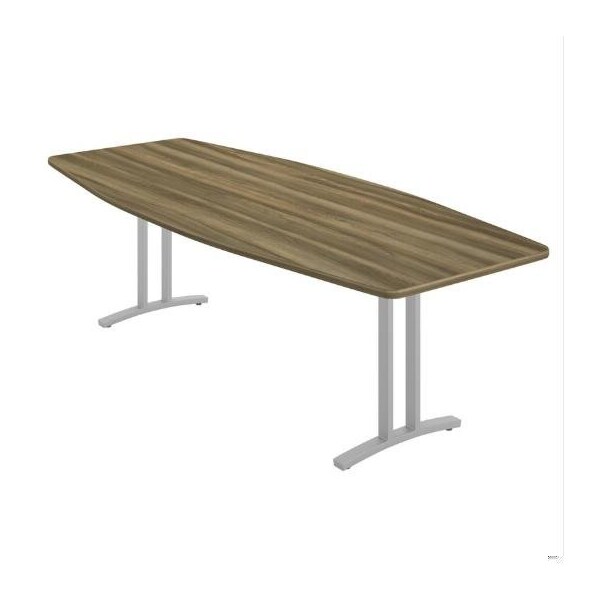Correll Boat Modern Design Conference Table, 96 in W, Particleboard Top, Colonial Hickory - CC4296B-53-14-53