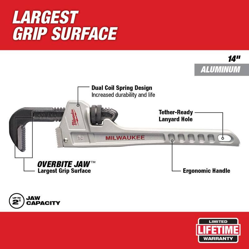 Milwaukee 14 in. Aluminum Pipe Wrench - 48-22-7214