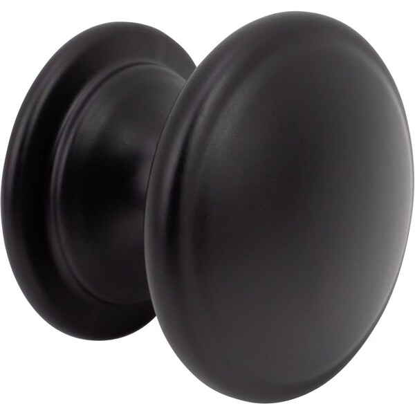 Designperfect 1-1/4 Diameter Round Cabinet Knob, Matte/Flat Black - DPA-R18KBLK