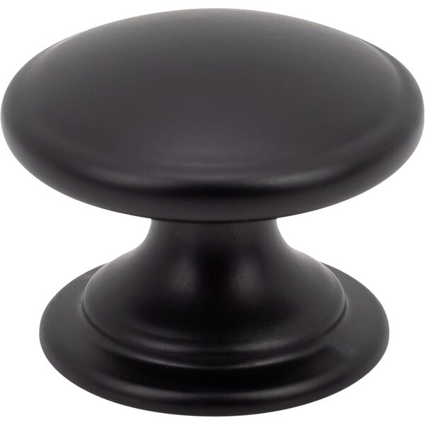 Designperfect 1-1/4 Diameter Round Cabinet Knob, Matte/Flat Black - DPA-R18KBLK