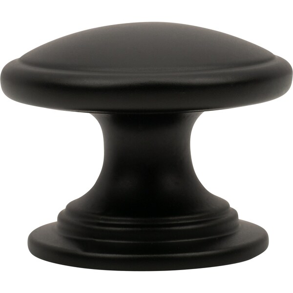 Designperfect 1-1/4 Diameter Round Cabinet Knob, Matte/Flat Black - DPA-R18KBLK