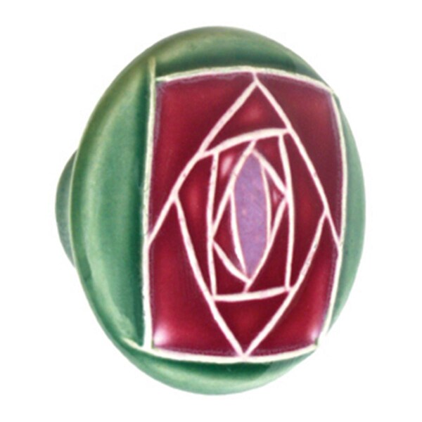 Acorn Mfg Lg Rd Green with Sq Mauve Rose - PR2YP