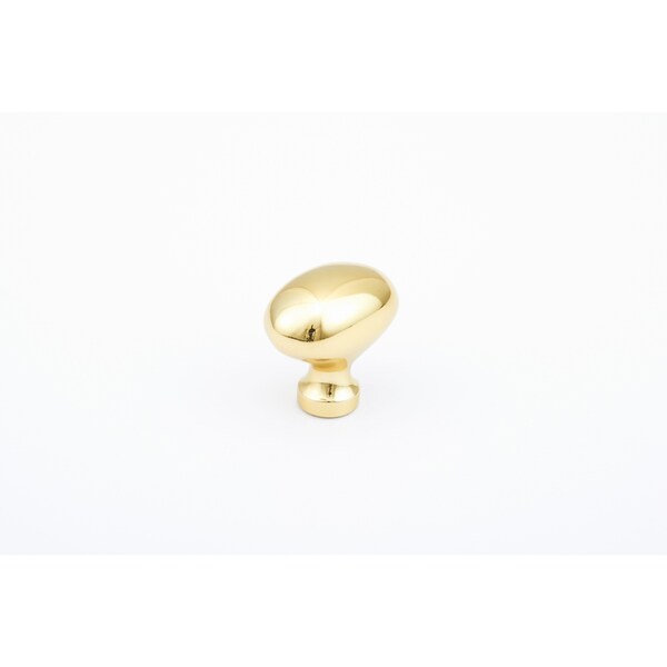 Schaub 1-3/8in Oval Country Traditional Cabinet Knob Bright Brass Finish - 719-03