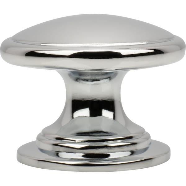 Designperfect 1-1/4 Diameter Round Cabinet Knob, Polished Chrome - DPA-R18KPC