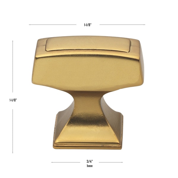 Gliderite Hardware 1-1/8 in. Rectangle Cabinet Knob - 87390-BG, 10PK - 87390-BG-10