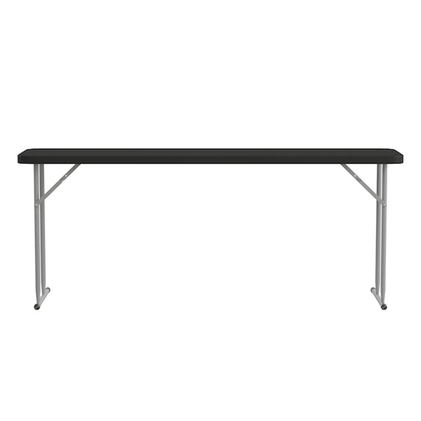 Flash Furniture 18 W, 70.8 L, 29 H, Metal, Plastic, Plastic: Polyethylene Top, Black - RB-1872-BK-GG