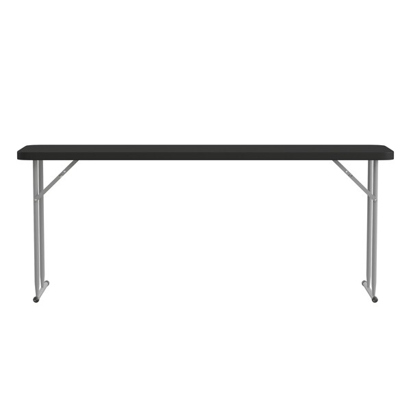 Flash Furniture 18 W, 70.8 L, 29 H, Metal, Plastic, Plastic: Polyethylene Top, Black - RB-1872-BK-GG