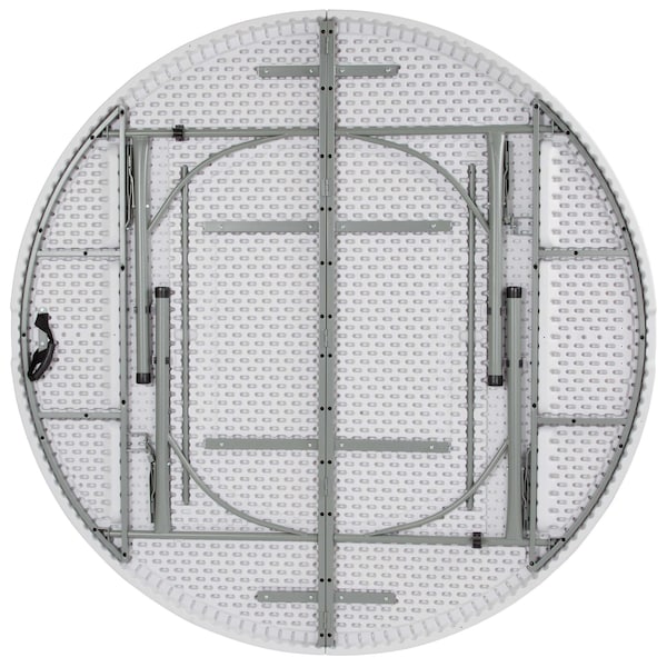 Flash Furniture Round Wh 72Rnd Plastic Bi-Fold Table, 71" W, 71" L, 29" H, Plastic Top, White - DAD-183RZ-GG