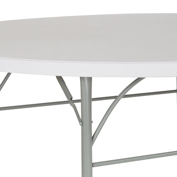 Flash Furniture Round Wh 72Rnd Plastic Bi-Fold Table, 71" W, 71" L, 29" H, Plastic Top, White - DAD-183RZ-GG
