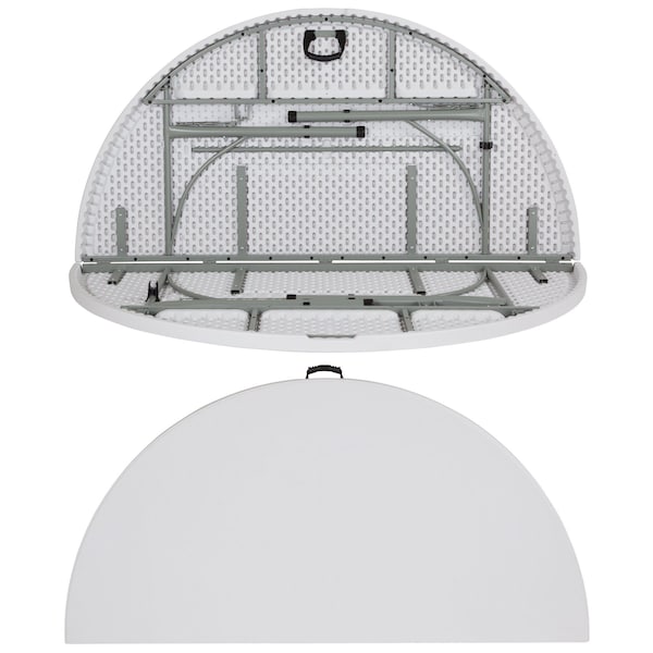 Flash Furniture Round Wh 72Rnd Plastic Bi-Fold Table, 71" W, 71" L, 29" H, Plastic Top, White - DAD-183RZ-GG
