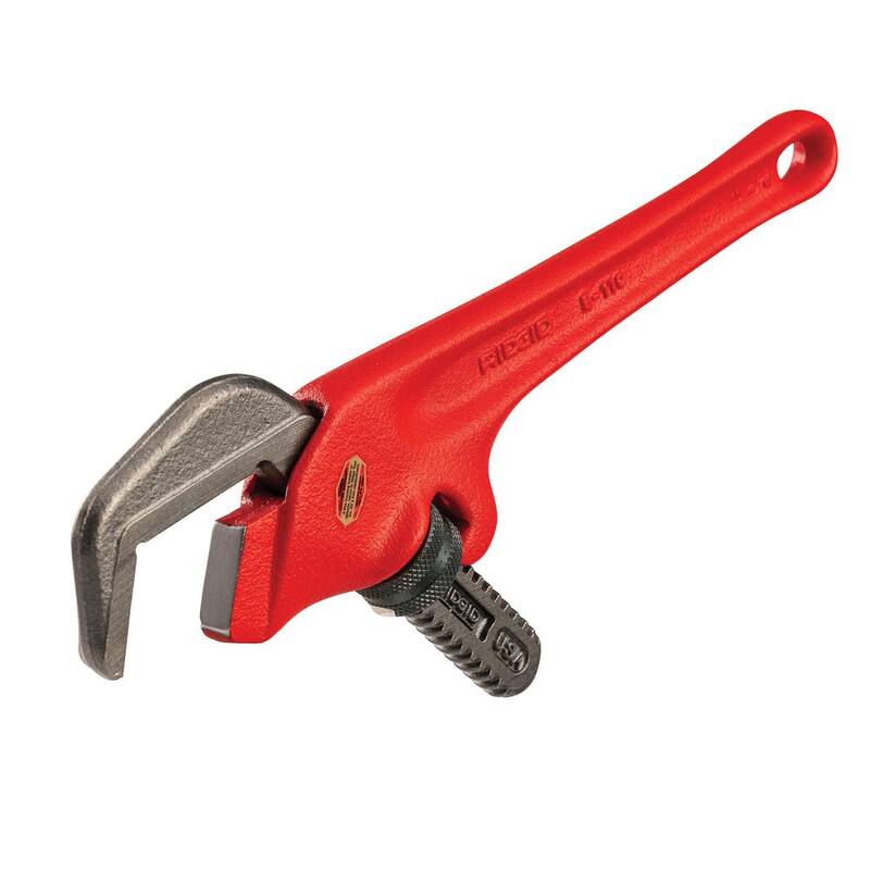RIDGID 9-1/2 in. Offset Hex Jaw Pipe Wrench, Sturdy Plumbing Pipe Tool with Hex Jaw Mechanism for Extra Wide Opening - 31305