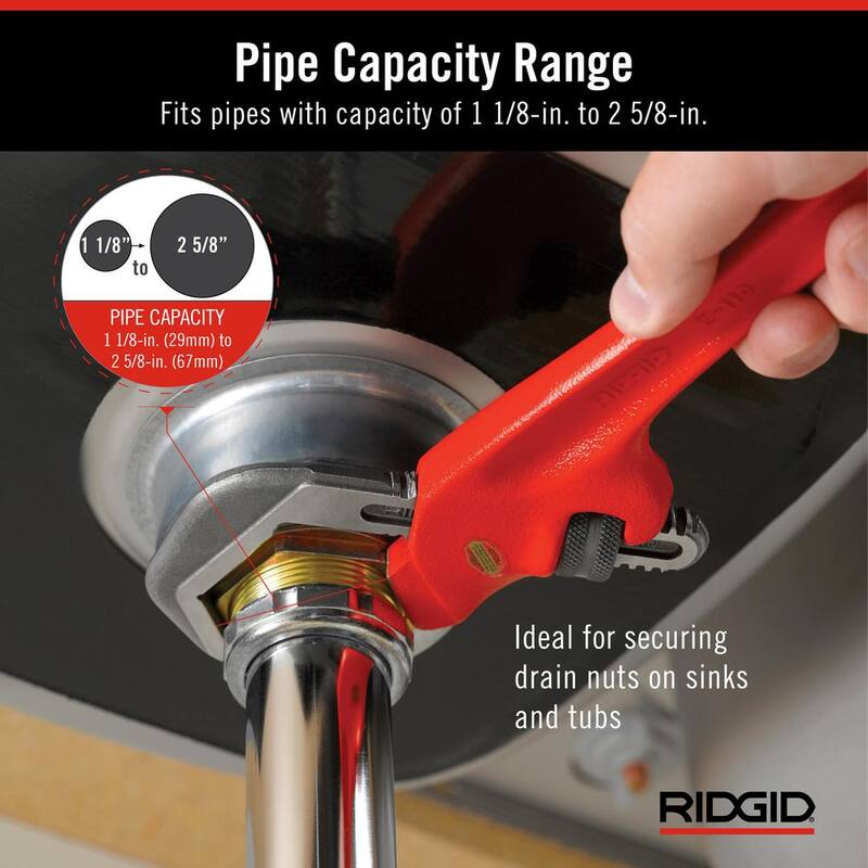 RIDGID 9-1/2 in. Offset Hex Jaw Pipe Wrench, Sturdy Plumbing Pipe Tool with Hex Jaw Mechanism for Extra Wide Opening - 31305