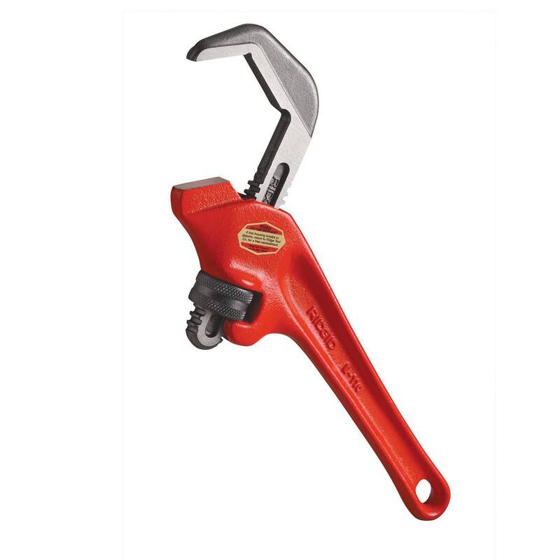 RIDGID 9-1/2 in. Offset Hex Jaw Pipe Wrench, Sturdy Plumbing Pipe Tool with Hex Jaw Mechanism for Extra Wide Opening - 31305