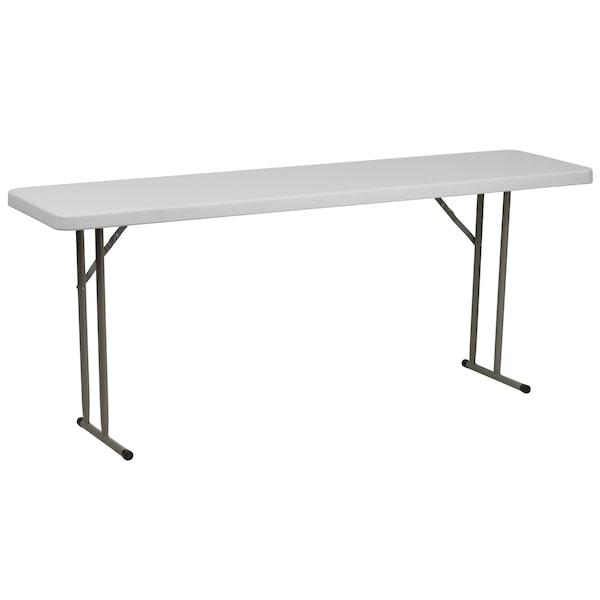 Flash Furniture Rectangle Training Table, 18 W, 70.8 L, 29 H, Metal, Plastic, Plastic: Polyethylene Top - RB-1872-GG