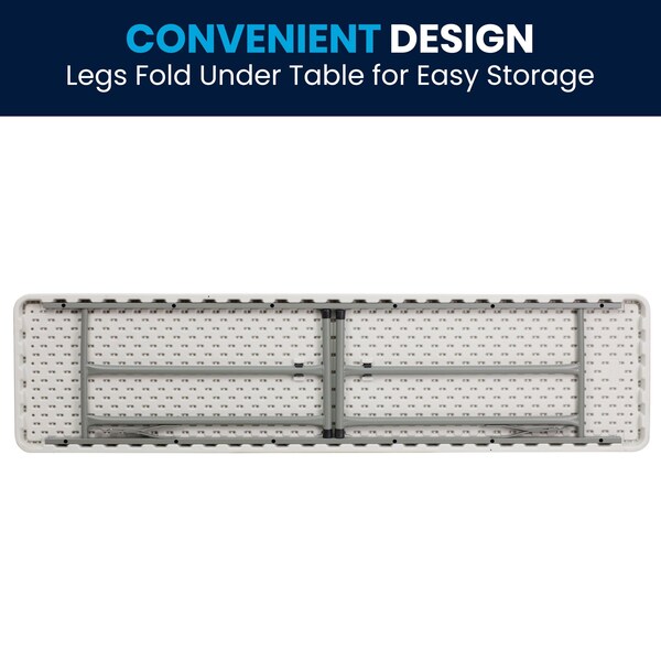 Flash Furniture Rectangle Training Table, 18 W, 70.8 L, 29 H, Metal, Plastic, Plastic: Polyethylene Top - RB-1872-GG