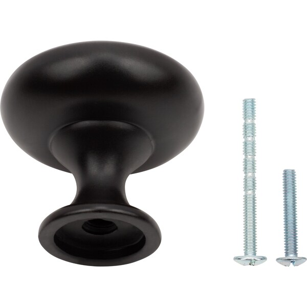 Designperfect 1-3/16 Diameter Round Cabinet Knob, Brushed Oil Rubbed Bronze, 10PK - DPA10R28KORB