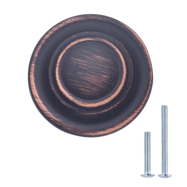 South Main Hardware 1-1/4 in. Oil Rubbed Bronze Round Cabinet Knob 25PK - SH3155-ORB-25