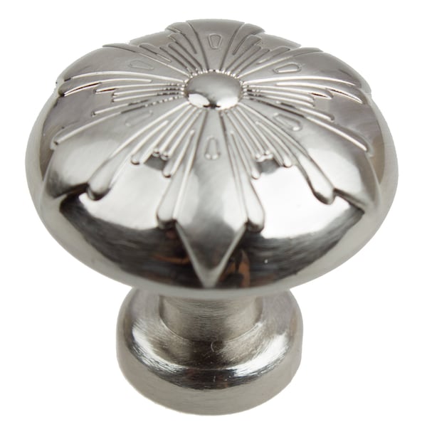 Gliderite Hardware 1-1/8 in. Transitional Round Snowflake Cabinet knob - 87420-SN, 25PK - 87420-SN-25