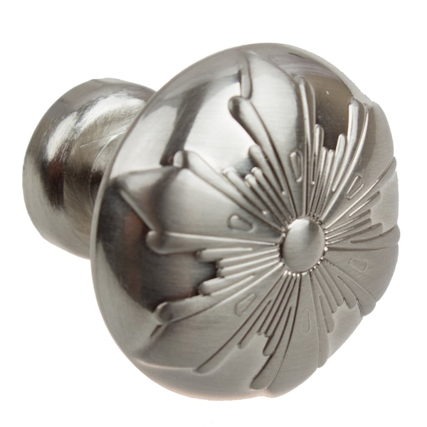 Gliderite Hardware 1-1/8 in. Transitional Round Snowflake Cabinet knob - 87420-SN, 25PK - 87420-SN-25