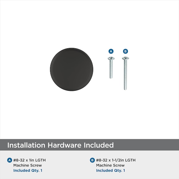Amerock Factor 1-1/4 in 32 mm Diameter Matte Black Cabinet Knob - BP36780FB