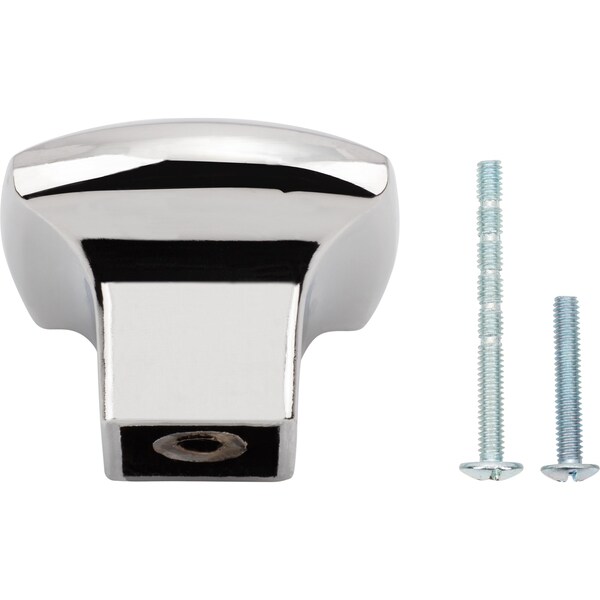 Designperfect 1-3/16 Overall Length Square Cabinet Knob, Polished Chrome, 10PK - DPA10S83KPC